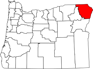 Map Of Oregon Highlighting Wallowa County