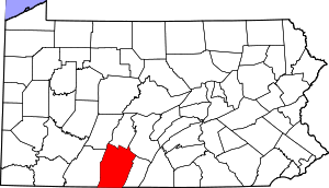 Map Of Pennsylvania Highlighting Bedford County