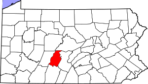 Map Of Pennsylvania Highlighting Blair County