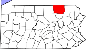 Map Of Pennsylvania Highlighting Bradford County