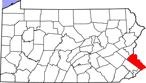 Map Of Pennsylvania Highlighting Bucks County