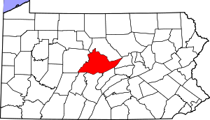 Map Of Pennsylvania Highlighting Centre County