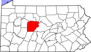 Map Of Pennsylvania Highlighting Clearfield County