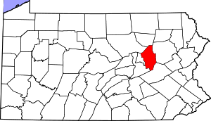 Map Of Pennsylvania Highlighting Columbia County