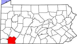 Map Of Pennsylvania Highlighting Fayette County