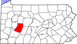 Map Of Pennsylvania Highlighting Indiana County
