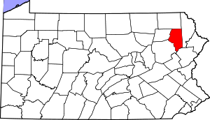 Map Of Pennsylvania Highlighting Lackawanna County