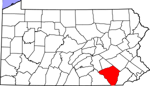 Map Of Pennsylvania Highlighting Lancaster County