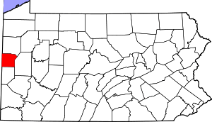 Map Of Pennsylvania Highlighting Lawrence County