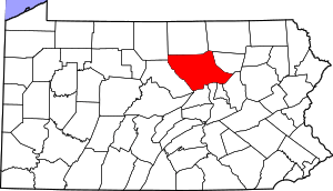 Map Of Pennsylvania Highlighting Lycoming County