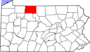 Map Of Pennsylvania Highlighting Mckean County