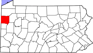 Map Of Pennsylvania Highlighting Mercer County