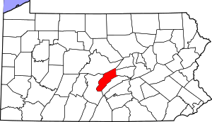 Map Of Pennsylvania Highlighting Mifflin County