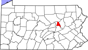 Map Of Pennsylvania Highlighting Montour County