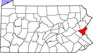 Map Of Pennsylvania Highlighting Northampton County