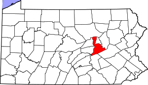 Map Of Pennsylvania Highlighting Northumberland County