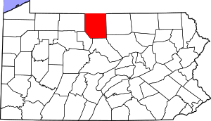 Map Of Pennsylvania Highlighting Potter County