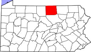 Map Of Pennsylvania Highlighting Tioga County