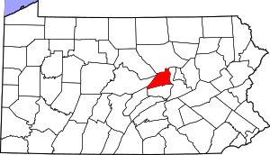 Map Of Pennsylvania Highlighting Union County