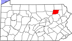 Map Of Pennsylvania Highlighting Wyoming County