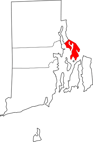 Map Of Rhode Island Highlighting Bristol County