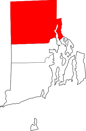 Map Of Rhode Island Highlighting Providence County