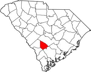 Map Of South Carolina Highlighting Bamberg County