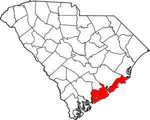 Map Of South Carolina Highlighting Charleston County