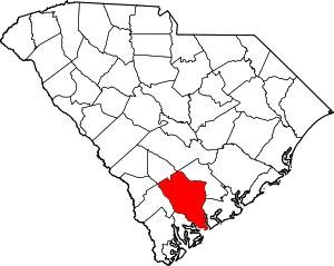 Map Of South Carolina Highlighting Colleton County