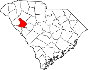 Map Of South Carolina Highlighting Greenwood County