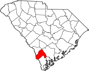 Map Of South Carolina Highlighting Hampton County