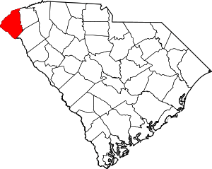 Map Of South Carolina Highlighting Oconee County