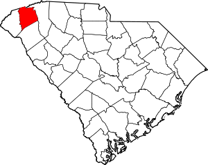 Map Of South Carolina Highlighting Pickens County