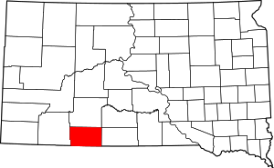 Map Of South Dakota Highlighting Bennett County