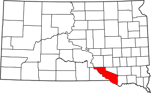 Map Of South Dakota Highlighting Charles Mix County