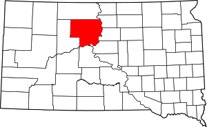 Map Of South Dakota Highlighting Dewey County