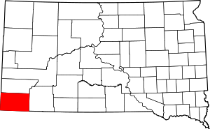 Map Of South Dakota Highlighting Fall River County