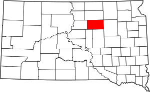 Map Of South Dakota Highlighting Faulk County