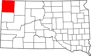 Map Of South Dakota Highlighting Harding County