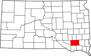 Map Of South Dakota Highlighting Hutchinson County