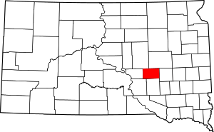 Map Of South Dakota Highlighting Jerauld County