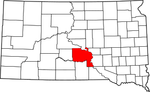 Map Of South Dakota Highlighting Lyman County