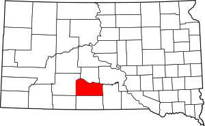 Map Of South Dakota Highlighting Mellette County