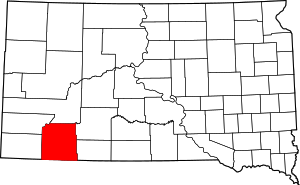 Map Of South Dakota Highlighting Oglala Lakota County