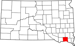 Map Of South Dakota Highlighting Yankton County