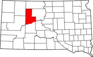 Map Of South Dakota Highlighting Ziebach County