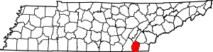 Map Of Tennessee Highlighting Bradley County