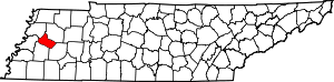 Map Of Tennessee Highlighting Crockett County