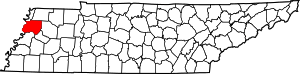 Map Of Tennessee Highlighting Dyer County