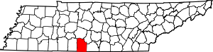 Map Of Tennessee Highlighting Giles County